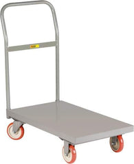 Little Giant - 1,200 Lb Capacity Steel Platform Truck - Steel Deck, 24" OAW, 36" Platform Length x 6-1/4" Platform Height, Polyurethane Casters - Eagle Tool & Supply