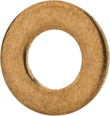 Value Collection - #6 Screw, Brass Standard Flat Washer - 0.147" ID x 0.312" OD, 0.025" Thick, Plain Finish - Eagle Tool & Supply