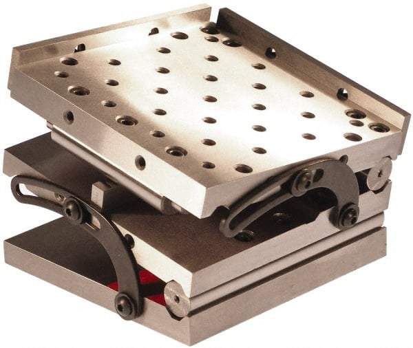 Suburban Tool - 12" Long x 8" Wide x 4-3/16" High, Compound Precision Steel Sine Plate - Square to within 0.0003", 0.0002 (C1), 0.0002 (C2)" Tolerance, 3/8-16 Hole - Eagle Tool & Supply