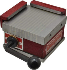 Suburban Tool - Fine Pole Square Permanent Magnetic Block Chuck - 4" Long x 4" Wide x 2-5/8" High, Ceramic - Eagle Tool & Supply