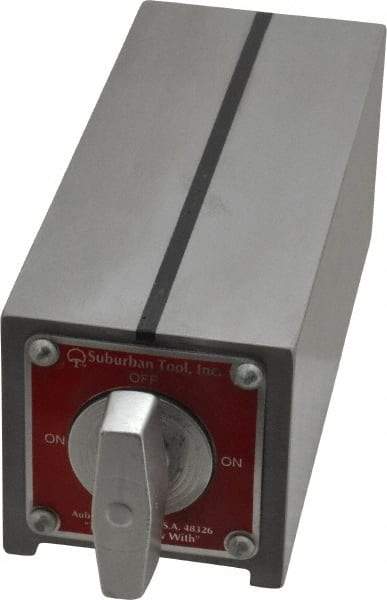 Suburban Tool - Standard Pole Rectangular Permanent Magnetic Block Chuck - 5" Long x 2" Wide x 2" High, Alnico - Eagle Tool & Supply