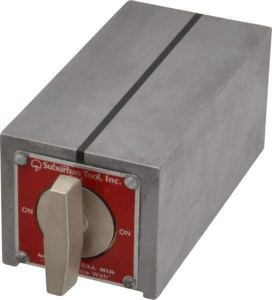 Suburban Tool - Standard Pole Rectangular Permanent Magnetic Block Chuck - 5-1/2" Long x 2-3/4" Wide x 2-1/2" High, Alnico - Eagle Tool & Supply