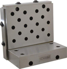 Suburban Tool - 6" Wide x 6" Deep x 4" High Steel Precision-Ground Angle Plate - Standard Plate, Machined Holes on Surface, Open End, 1-1/4" Thick, Single Plate - Eagle Tool & Supply