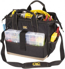 CLC - 23 Pocket Black & Khaki Polyester Tool Bag - 16" Wide x 9" Deep x 11" High - Eagle Tool & Supply