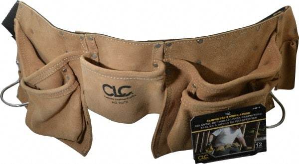 CLC - 29 to 46" Waist Tool Belt - 12 Pocket, 2" Wide, Industrial Yellow, Leather - Eagle Tool & Supply