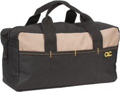 CLC - 8 Pocket Black & Khaki Polyester Tool Bag - 14" Wide x 5-1/2" Deep x 6" High - Eagle Tool & Supply