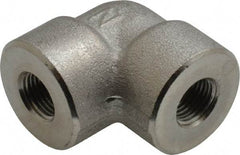 Merit Brass - 1/8" Grade 304/304L Stainless Steel Pipe 90° Elbow - FNPT x FNPT End Connections, 3,000 psi - Eagle Tool & Supply