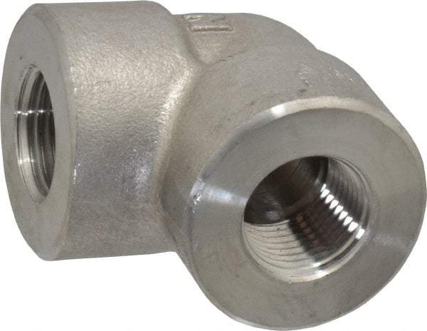 Value Collection - 1/2" Grade 304/304L Stainless Steel Pipe 90° Elbow - FNPT x FNPT End Connections, 3,000 psi - Eagle Tool & Supply