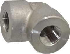 Value Collection - 1/2" Grade 304/304L Stainless Steel Pipe 90° Elbow - FNPT x FNPT End Connections, 3,000 psi - Eagle Tool & Supply