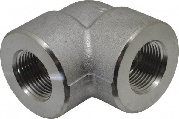 Merit Brass - 3/4" Grade 304/304L Stainless Steel Pipe 90° Elbow - FNPT x FNPT End Connections, 3,000 psi - Eagle Tool & Supply