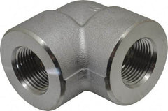 Merit Brass - 3/4" Grade 304/304L Stainless Steel Pipe 90° Elbow - FNPT x FNPT End Connections, 3,000 psi - Eagle Tool & Supply