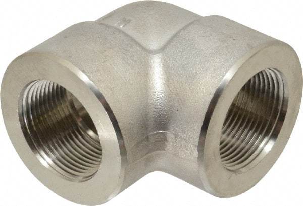 Value Collection - 1-1/4" Grade 304/304L Stainless Steel Pipe 90° Elbow - FNPT x FNPT End Connections, 3,000 psi - Eagle Tool & Supply