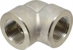 Value Collection - 1-1/4" Grade 304/304L Stainless Steel Pipe 90° Elbow - FNPT x FNPT End Connections, 3,000 psi - Eagle Tool & Supply