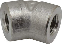 Merit Brass - 1/2" Grade 304/304L Stainless Steel Pipe 45° Elbow - FNPT x FNPT End Connections, 3,000 psi - Eagle Tool & Supply