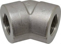 Merit Brass - 3/4" Grade 304/304L Stainless Steel Pipe 45° Elbow - FNPT x FNPT End Connections, 3,000 psi - Eagle Tool & Supply
