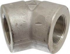 Merit Brass - 1-1/2" Grade 304/304L Stainless Steel Pipe 45° Elbow - FNPT x FNPT End Connections, 3,000 psi - Eagle Tool & Supply