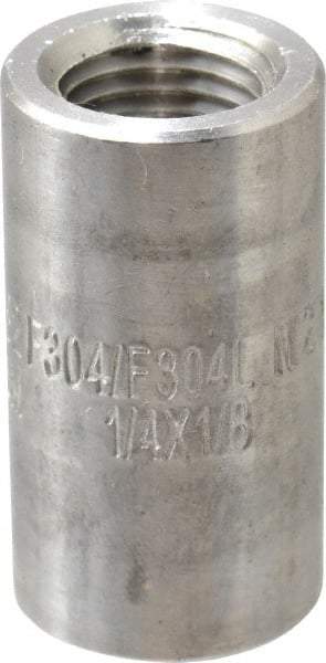 Merit Brass - 1/4 x 1/8" Grade 304/304L Stainless Steel Pipe Reducer Coupling - FNPT x FNPT End Connections, 3,000 psi - Eagle Tool & Supply