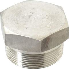 Value Collection - 2" Grade 304/304L Stainless Steel Pipe Hex Head Plug - MNPT End Connections, 3,000 psi - Eagle Tool & Supply