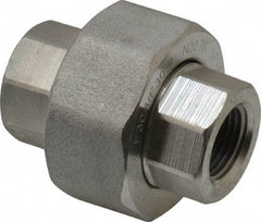 Merit Brass - 3/8" Grade 304/304L Stainless Steel Pipe Union - FNPT x FNPT End Connections, 3,000 psi - Eagle Tool & Supply