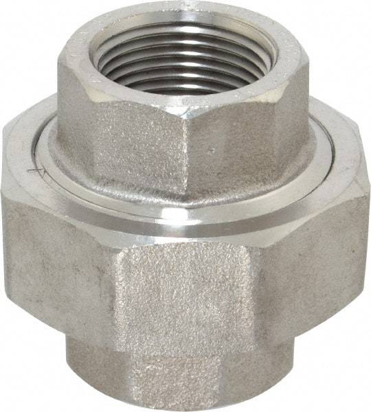 Value Collection - 1" Grade 304/304L Stainless Steel Pipe Union - FNPT x FNPT End Connections, 3,000 psi - Eagle Tool & Supply