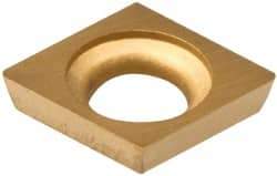 Everede Tool - CDCD07 Grade CV7 Carbide Boring Insert - TiN Finish, 80° Diamond, 15° Relief Angle, 5/32" Inscr Circle, 0.04" Thick, 0.007" Corner Radius - Eagle Tool & Supply