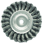 4" Diameter - 3/8-1/2" Arbor Hole - Knot Twist Steel Wire Straight Wheel - Eagle Tool & Supply