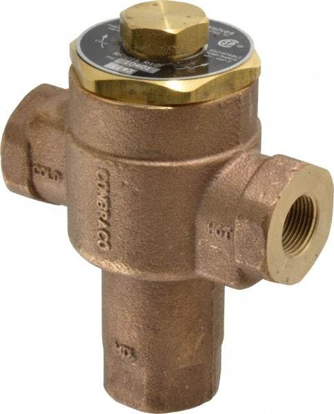 Conbraco - 3/4" Pipe, 150 Max psi, Bronze Water Mixing Valve & Unit - FNPT x FNPT End Connections - Eagle Tool & Supply