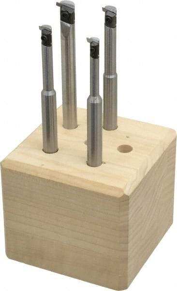 Everede Tool - 7/32" Min Diam Smallest Bar, 3/8" Min Diam Largest Bar, Carbide Indexable Boring Bar Set - 1-7/16, 1-5/8, 1-3/4, 6" Max Bore Depth - Eagle Tool & Supply