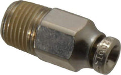 Norgren - 4mm Outside Diam, 1/8 BSPT, Nickel Plated Brass Push-to-Connect Tube Male Connector - 260 Max psi, Tube to Male BSPT Connection, Nitrile O-Ring - Eagle Tool & Supply