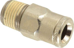 Norgren - 6mm Outside Diam, 1/8 BSPT, Nickel Plated Brass Push-to-Connect Tube Male Connector - 260 Max psi, Tube to Male BSPT Connection, Nitrile O-Ring - Eagle Tool & Supply