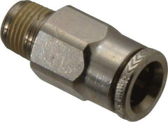 Norgren - 8mm Outside Diam, 1/8 BSPT, Nickel Plated Brass Push-to-Connect Tube Male Connector - 260 Max psi, Tube to Male BSPT Connection, Nitrile O-Ring - Eagle Tool & Supply