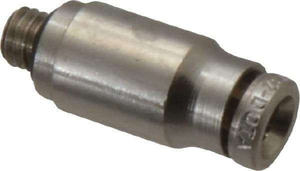 Norgren - 4mm Outside Diam, 10-32 UNF, Nickel Plated Brass Push-to-Connect Tube Male Connector - 260 Max psi, Tube to Male UNF Connection, Nitrile O-Ring - Eagle Tool & Supply