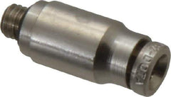 Norgren - 4mm Outside Diam, 10-32 UNF, Nickel Plated Brass Push-to-Connect Tube Male Connector - 260 Max psi, Tube to Male UNF Connection, Nitrile O-Ring - Eagle Tool & Supply