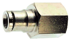 Norgren - 4mm Outside Diam, 1/4 BSPP, Nickel Plated Brass Push-to-Connect Tube Female Connector - 260 Max psi, Tube to Female BSPP Connection, Nitrile O-Ring - Eagle Tool & Supply