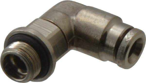 Norgren - 5mm Outside Diam, 1/8 BSPP, Nickel Plated Brass Push-to-Connect Tube Male Swivel Elbow - 260 Max psi, Tube to Male BSPP Connection, Nitrile O-Ring - Eagle Tool & Supply
