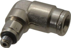 Norgren - 6mm Outside Diam, M5x0.8 Metric, Nickel Plated Brass Push-to-Connect Tube Male Swivel Elbow - 260 Max psi, Tube to Metric Thread Connection, Nitrile O-Ring - Eagle Tool & Supply