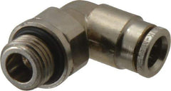 Norgren - 8mm Outside Diam, 1/4 BSPP, Nickel Plated Brass Push-to-Connect Tube Male Swivel Elbow - 260 Max psi, Tube to Male BSPP Connection, Nitrile O-Ring - Eagle Tool & Supply