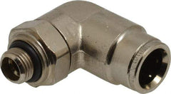 Norgren - 10mm Outside Diam, 1/8 BSPP, Nickel Plated Brass Push-to-Connect Tube Male Swivel Elbow - 260 Max psi, Tube to Male BSPP Connection, Nitrile O-Ring - Eagle Tool & Supply