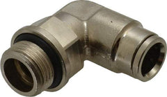 Norgren - 10mm Outside Diam, 3/8 BSPP, Nickel Plated Brass Push-to-Connect Tube Male Swivel Elbow - 260 Max psi, Tube to Male BSPP Connection, Nitrile O-Ring - Eagle Tool & Supply