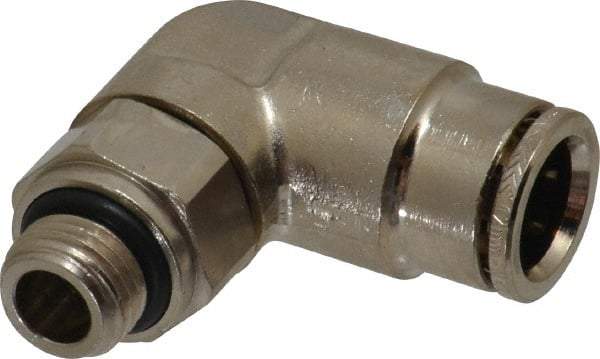 Norgren - 12mm Outside Diam, 1/4 BSPP, Nickel Plated Brass Push-to-Connect Tube Male Swivel Elbow - 260 Max psi, Tube to Male BSPP Connection, Nitrile O-Ring - Eagle Tool & Supply