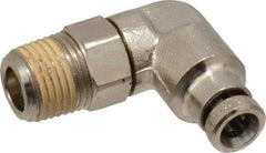 Norgren - 4mm Outside Diam, 1/8 BSPT, Nickel Plated Brass Push-to-Connect Tube Male Swivel Elbow - 260 Max psi, Tube to Male BSPT Connection, Nitrile O-Ring - Eagle Tool & Supply