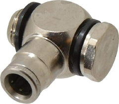 Norgren - 8mm Outside Diam, 1/4 BSPP, Nickel Plated Brass Push-to-Connect Tube Male Swivel Banjo Elbow - 260 Max psi, Tube to Male Connection, Nitrile O-Ring - Eagle Tool & Supply