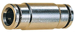 Norgren - 12mm Outside Diam, Nickel Plated Brass Push-to-Connect Tube Union - 260 Max psi, Tube to Tube Connection, Nitrile O-Ring - Eagle Tool & Supply