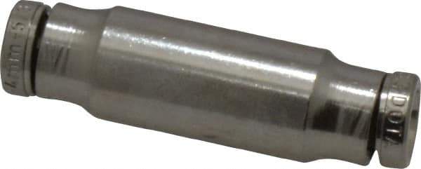 Norgren - 4mm Outside Diam, Nickel Plated Brass Push-to-Connect Tube Union - 260 Max psi, Tube to Tube Connection, Nitrile O-Ring - Eagle Tool & Supply