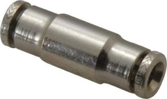 Norgren - 5mm Outside Diam, Nickel Plated Brass Push-to-Connect Tube Union - 260 Max psi, Tube to Tube Connection, Nitrile O-Ring - Eagle Tool & Supply