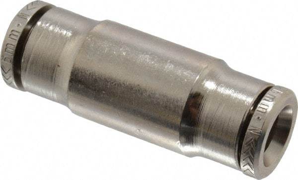 Norgren - 6mm Outside Diam, Nickel Plated Brass Push-to-Connect Tube Union - 260 Max psi, Tube to Tube Connection, Nitrile O-Ring - Eagle Tool & Supply