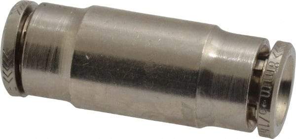Norgren - 8mm Outside Diam, Nickel Plated Brass Push-to-Connect Tube Union - 260 Max psi, Tube to Tube Connection, Nitrile O-Ring - Eagle Tool & Supply