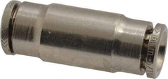 Norgren - 8mm Outside Diam, Nickel Plated Brass Push-to-Connect Tube Union - 260 Max psi, Tube to Tube Connection, Nitrile O-Ring - Eagle Tool & Supply