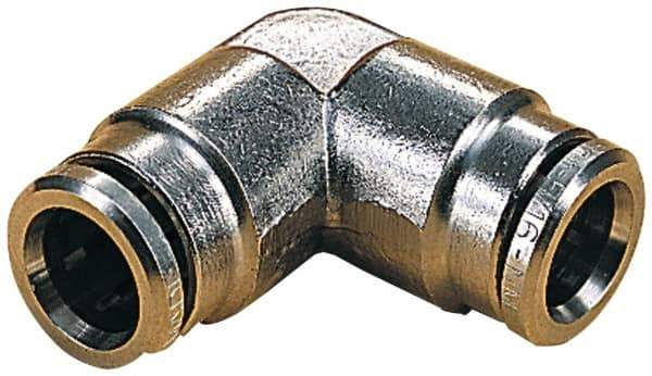 Norgren - 5mm Outside Diam, Nickel Plated Brass Push-to-Connect Tube Union Elbow - 260 Max psi, Tube to Tube Connection, Nitrile O-Ring - Eagle Tool & Supply