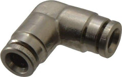 Norgren - 6mm Outside Diam, Nickel Plated Brass Push-to-Connect Tube Union Elbow - 260 Max psi, Tube to Tube Connection, Nitrile O-Ring - Eagle Tool & Supply